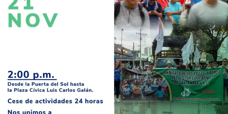 GRAN MOVILIZACIÓN NACIONAL 21 N - CESE DE ACTIVIDADES 24 HORAS. Por el cambio social, la paz, la equidad y los derechos para todas y todos.
