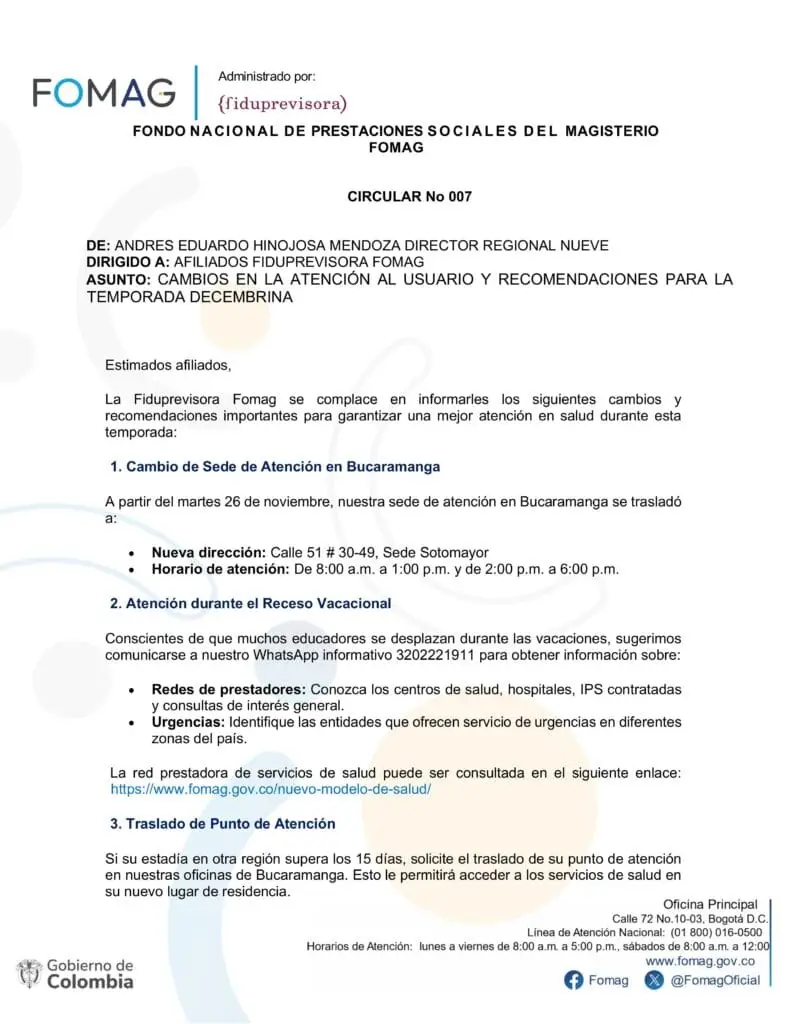 CAMBIOS EN LA ATENCIO╠üN AL USUARIO Y RECOMENDACIONES PARA LA TEMPORADA DECEMBRINA_FOMAG_SANTANDER-im├ígenes-0