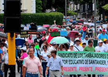 Maestros en Santander se movilizan en solidaridad por El Catatumbo