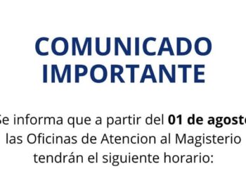 Nuevo Horario oficinas de atencion al magisterio