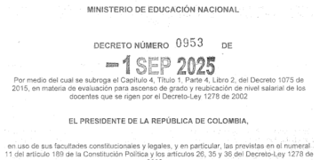 Decreto 0953 de 1 septiembre 2025