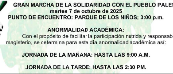 JORNADA DE MOVILIZACIÓN NACIONAL EN SOLIDARIDAD CON EL PUEBLO PALESTINO.