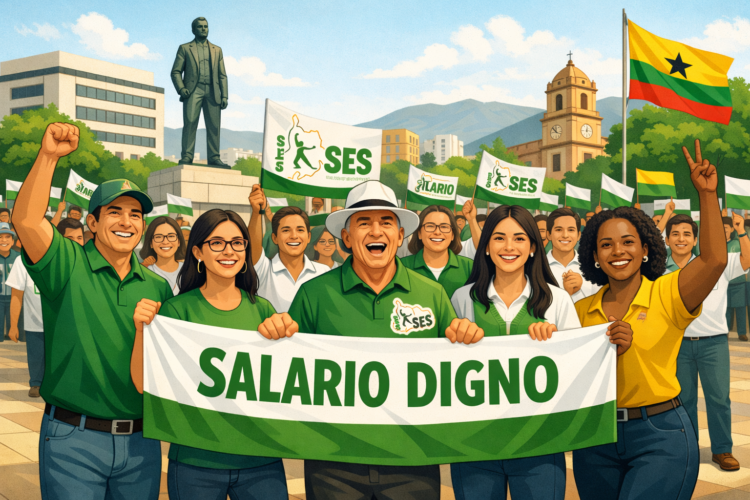 SES convoca a plantón el 19 de febrero en la Plaza Luis Carlos Galán (Bucaramanga) en rechazo a la suspensión del aumento del Salario Mínimo Vital.