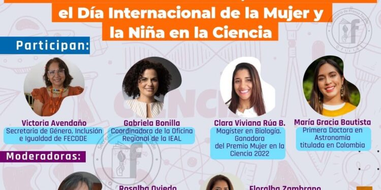 Únete al webinar "Por una educación científica" este 11 de febrero. Expertas analizan el rol femenino en la ciencia. Evento virtual FECODE y S.E.S.