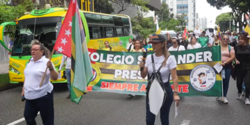 Los docentes de Santander participaron en el paro convocado por Fecode.