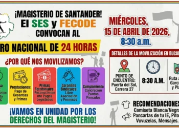 Afiche oficial del SES con el mapa de Santander y un trabajador alzando el brazo, celebrando 60 años de lucha