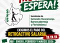 El Comité Ejecutivo del SES exige a las Secretarías de Santander, Bucaramanga, Barrancabermeja y Floridablanca el pago del retroactivo salarial de 2026.