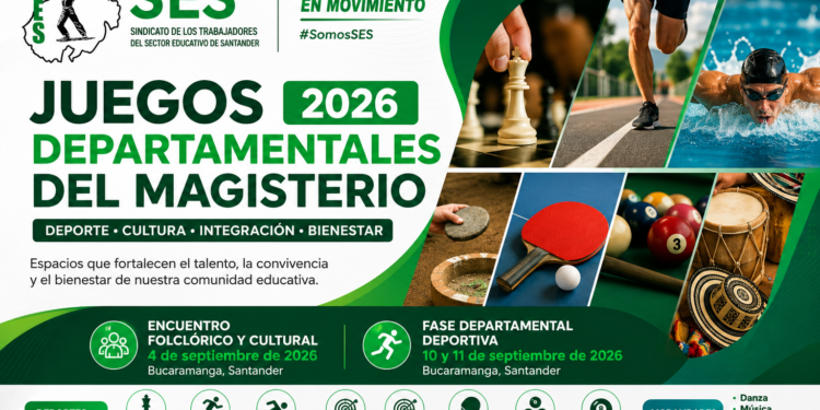 Conoce las fechas, disciplinas deportivas y modalidades culturales de los Juegos Departamentales del Magisterio Santandereano 2026