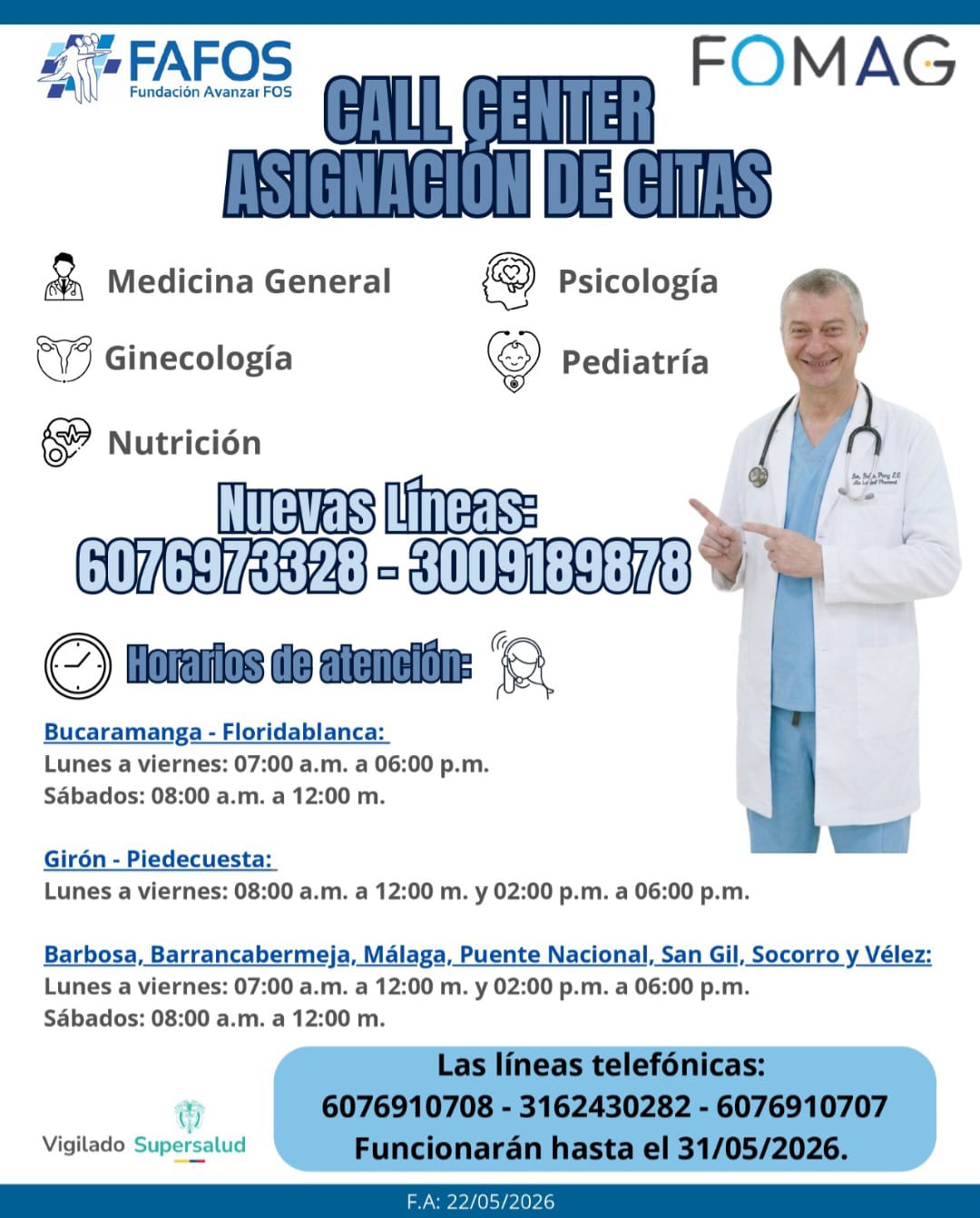 Call Center asignación de citas FOMAG