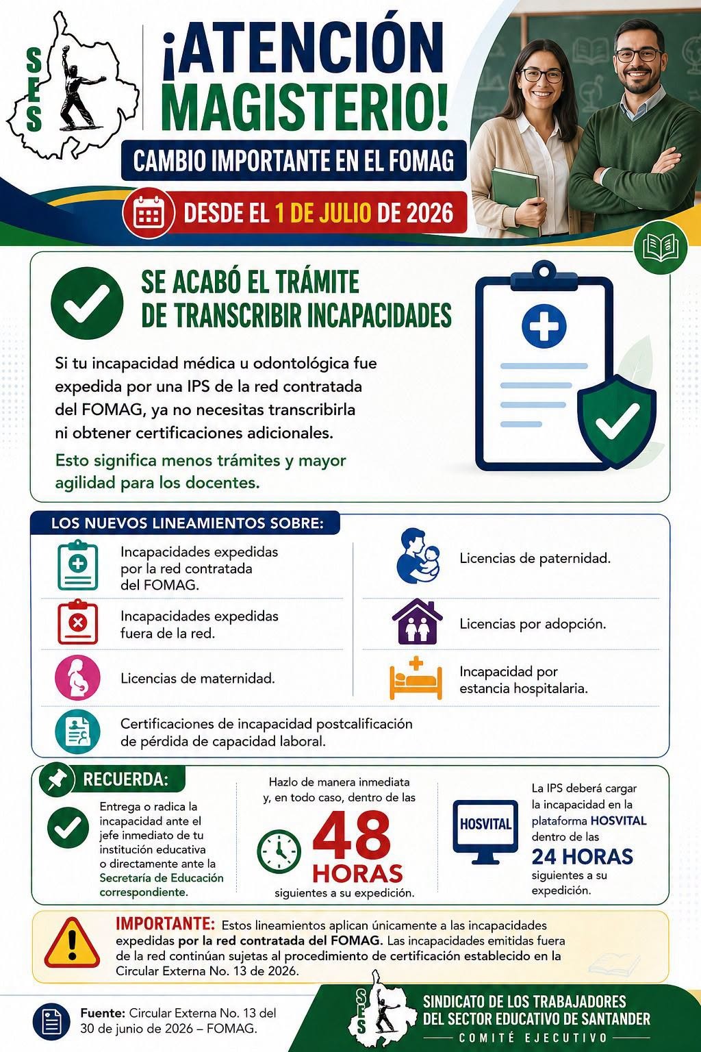 Cambios en el FOMAG: fin del trámite de transcripción de incapacidades