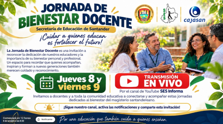 JORNADA DE BIENESTAR DOCENTE SANTANDER JUEVES 8