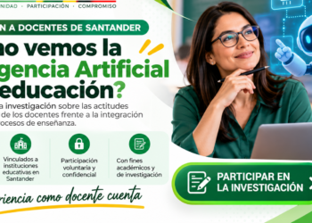 El SES comparte una invitación dirigida a los docentes de Santander para participar en una investigación académica sobre sus conocimientos, percepciones y actitudes frente a la integración de la inteligencia artificial en los procesos de enseñanza.